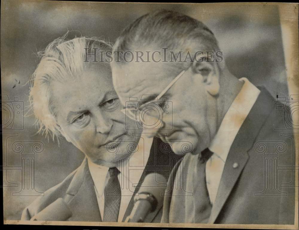 1967 Press Photo Pres. Johnson and Chancellor Kurt Kiesinger at the White House- Historic Images