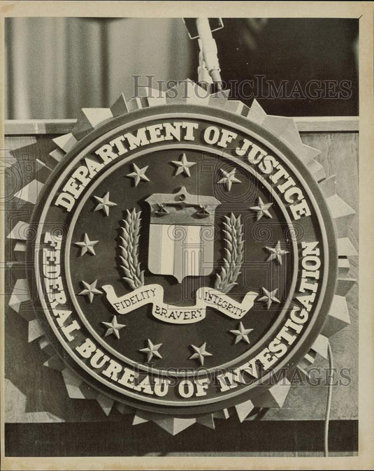 Press Photo Seal of the Department of Justice Federal Bureau of Investigation- Historic Images