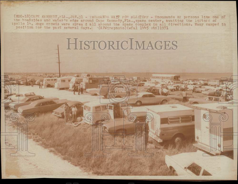 1971 Press Photo Campers set up at Cape Kennedy, Florida for Apollo 14 launch- Historic Images