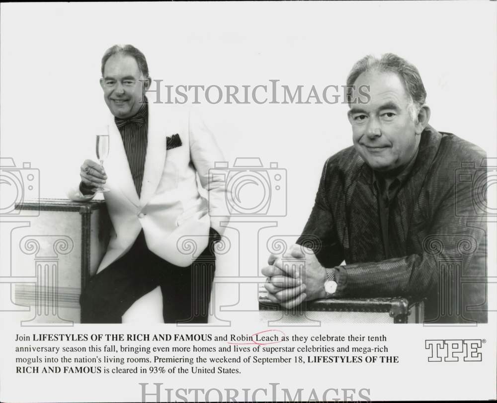 Press Photo &quot;Lifestyles of the Rich and Famous&quot; host, Robin Leach - lra12864- Historic Images