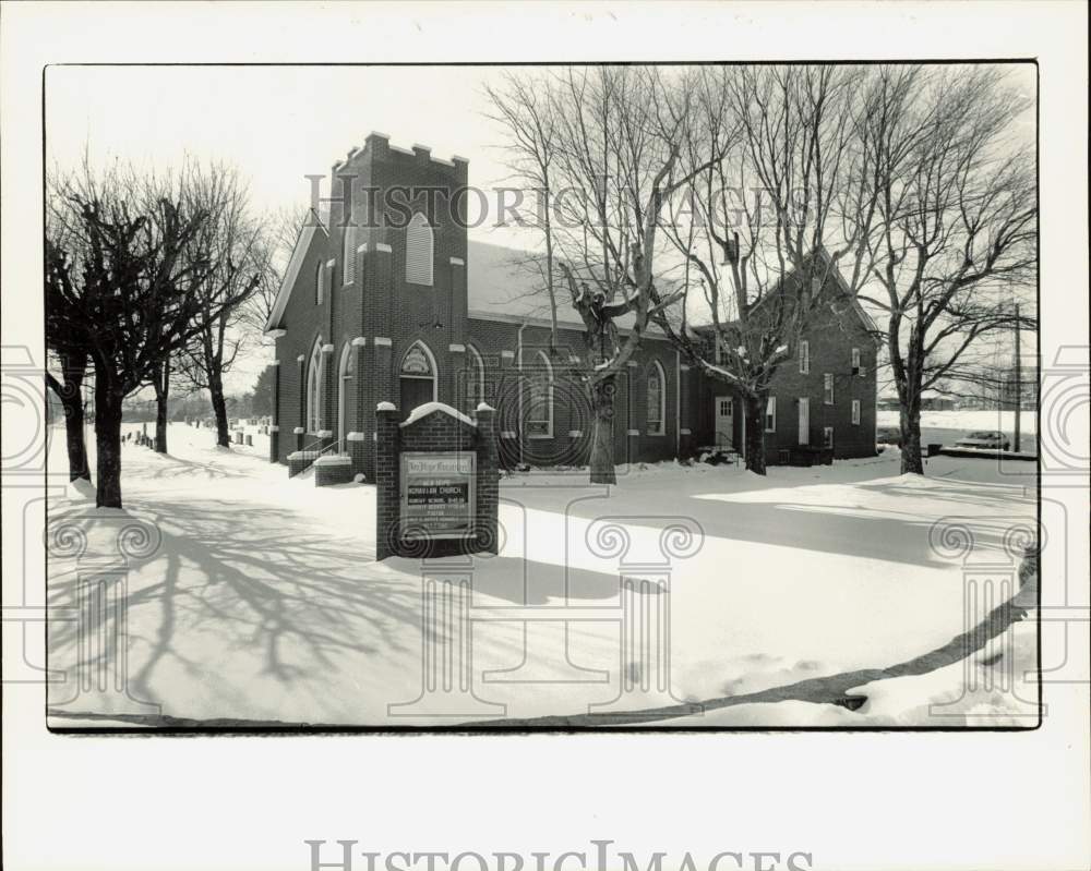 1987 Press Photo New Hope Moravian Church in Hickory, North Carolina - lra24813- Historic Images