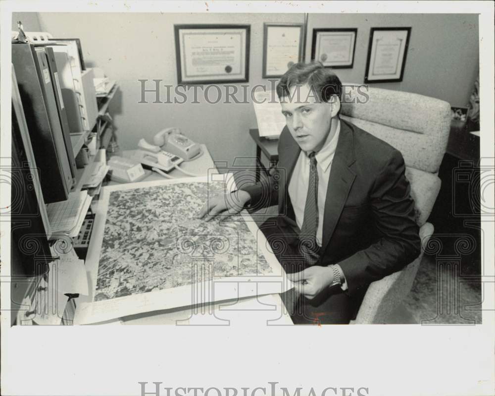 1988 Press Photo Donnie Hicks, Gaston County Economic Development Commission- Historic Images