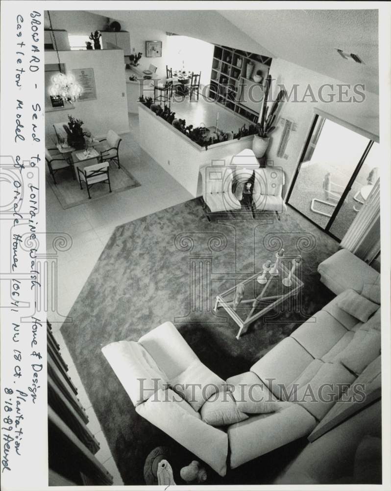 1989 Press Photo Living Room of Castleton Model at Oriole House - lra26780- Historic Images