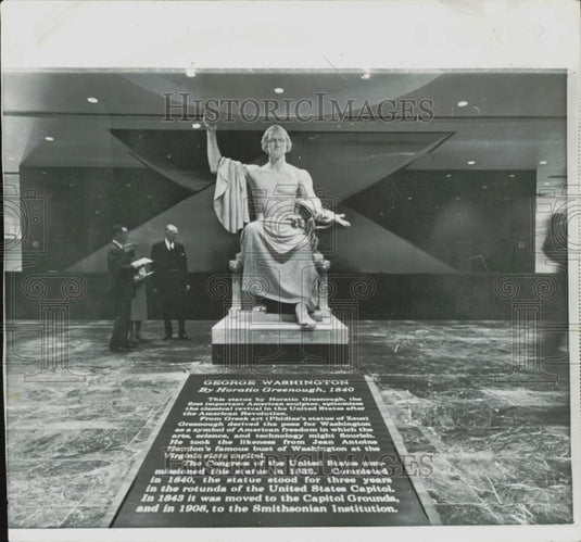 1964 Press Photo George Washington statue in Smithsonian Institution, Washington- Historic Images