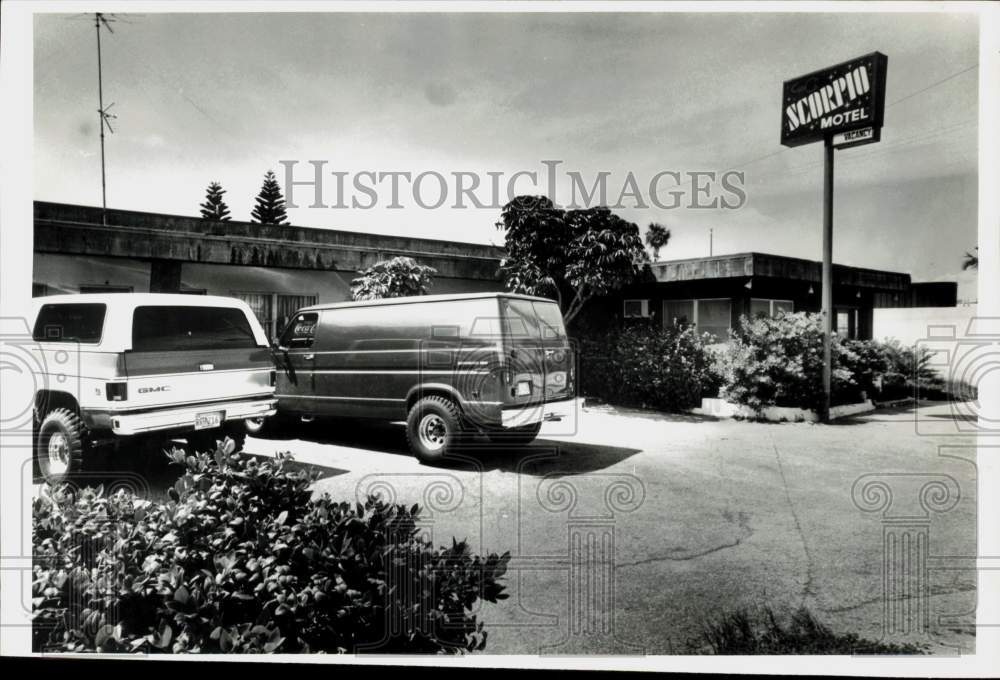 1981 Press Photo Exterior view of the Scorpio Motel - lra34334- Historic Images