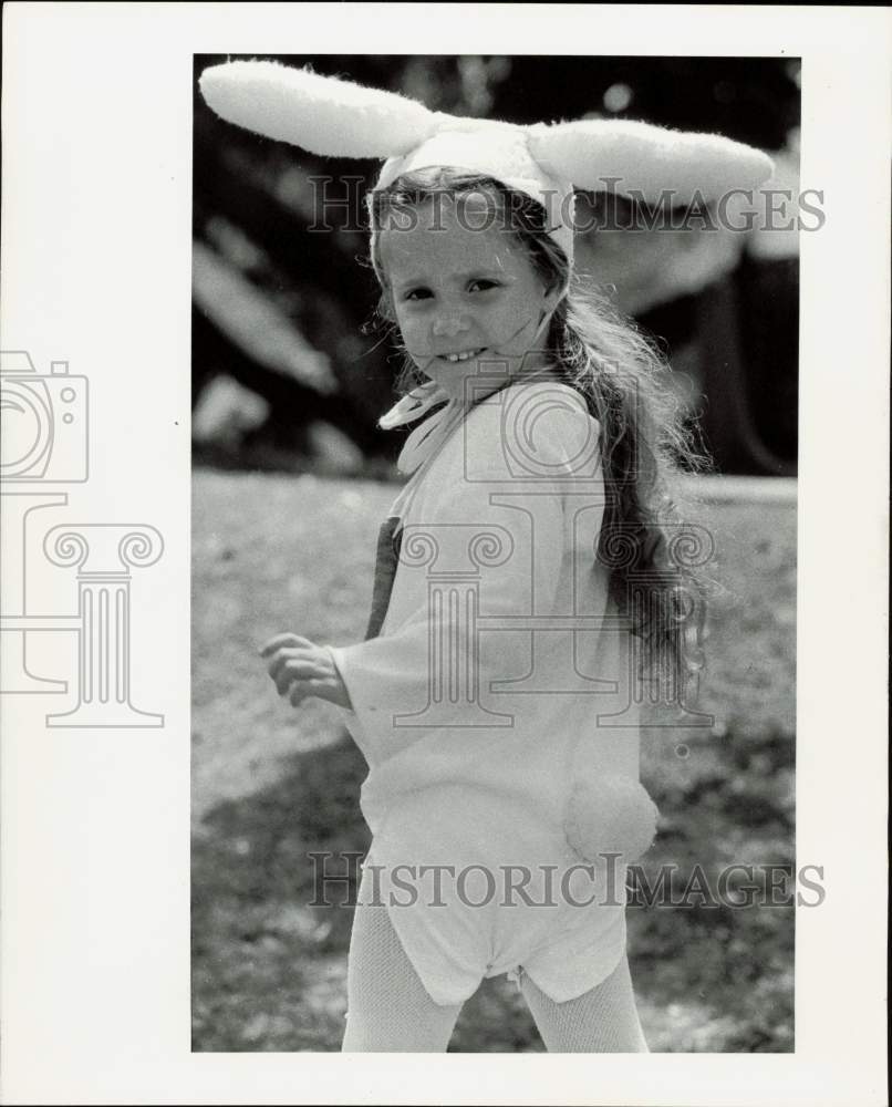 1978 Press Photo Michelle McGraw shows off her Easter bunny costume - lra36053- Historic Images