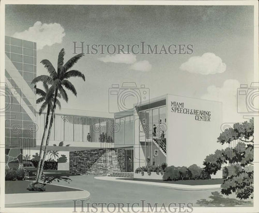 Press Photo Artist drawing of Miami Speech & Hearing Center building - lra53626- Historic Images
