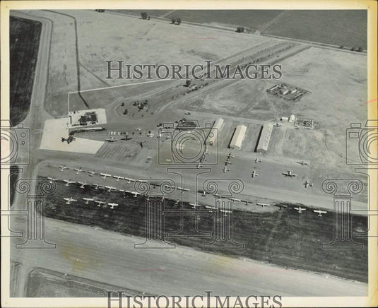 1954 Press Photo Aerial view of the Merced Airport in Merced County - lra55759- Historic Images