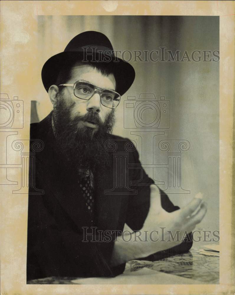 1980 Press Photo Rabbi Yisroel Popack, head of Lubavitcher community- Historic Images