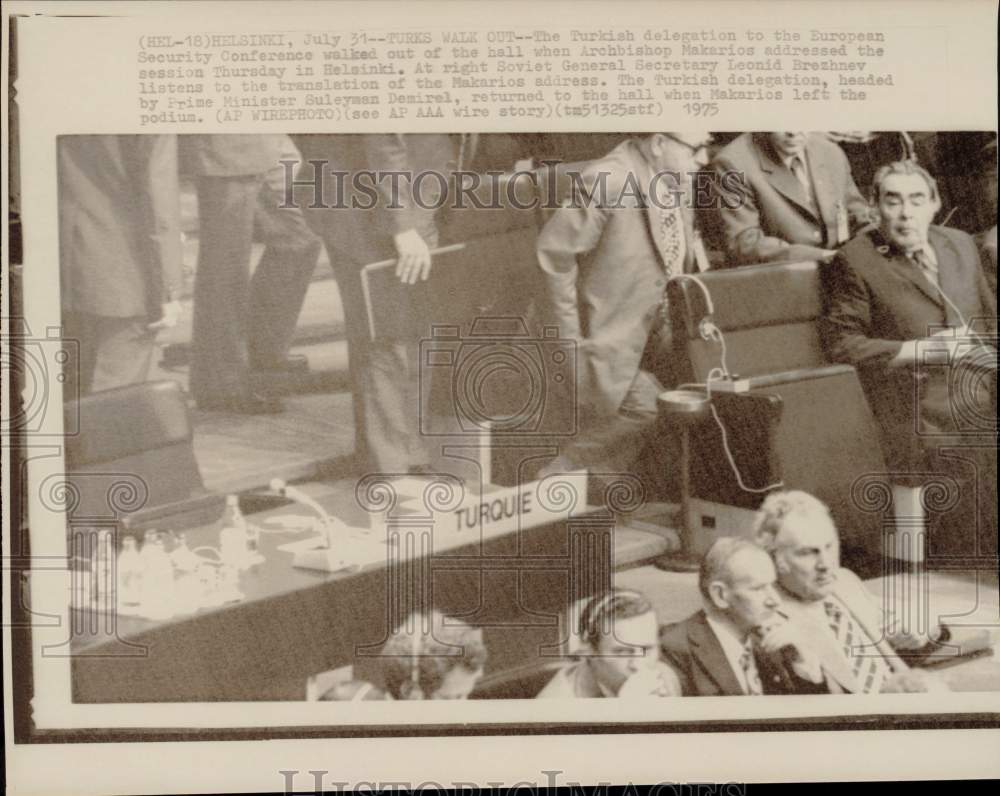 1975 Press Photo Turkish delegation to European Security Conference walked out- Historic Images