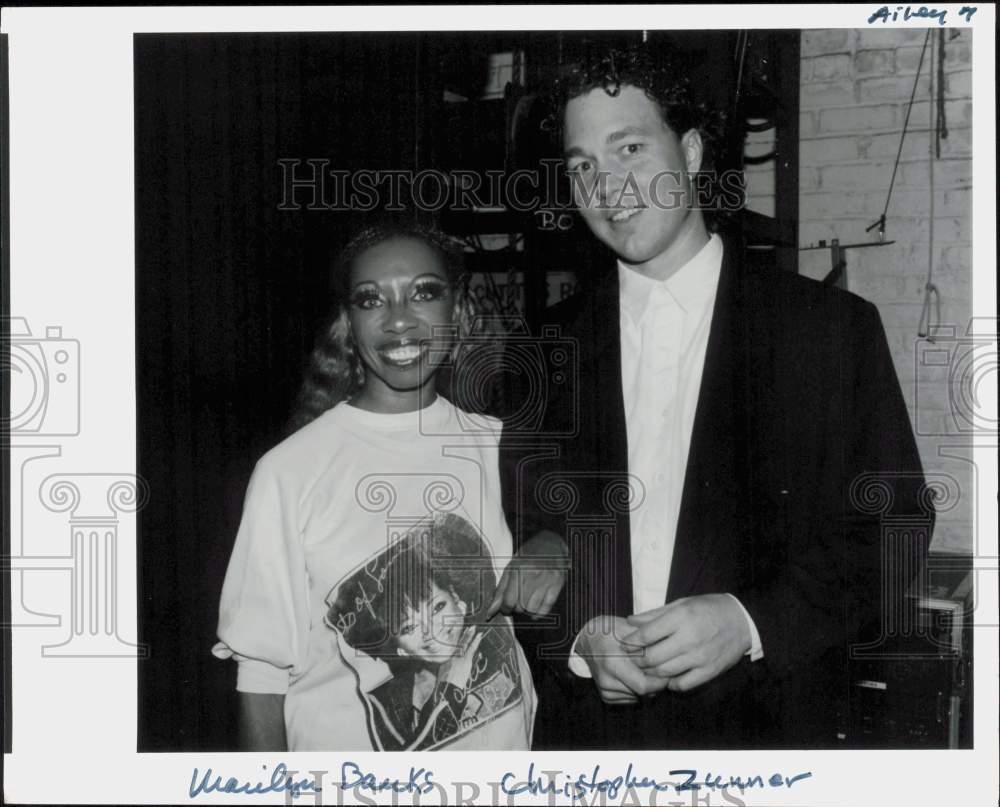 Press Photo Marilyn Banks and Christopher Zunner pose at the party - lra77968- Historic Images