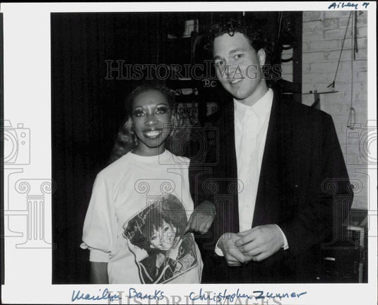 Press Photo Marilyn Banks and Christopher Zunner pose at the party - lra77968- Historic Images