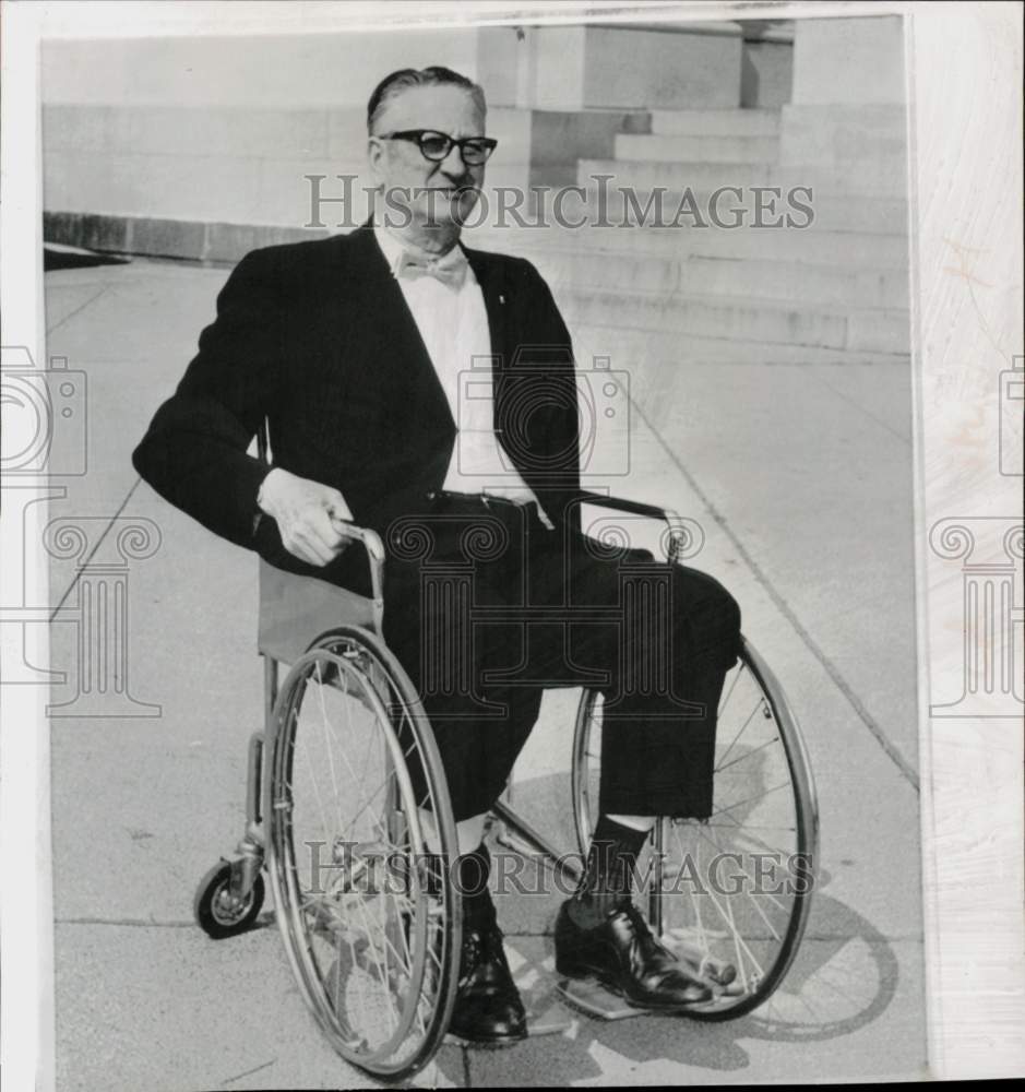 1962 Press Photo Louisiana Representative Otto Passman sits in a wheelchair- Historic Images