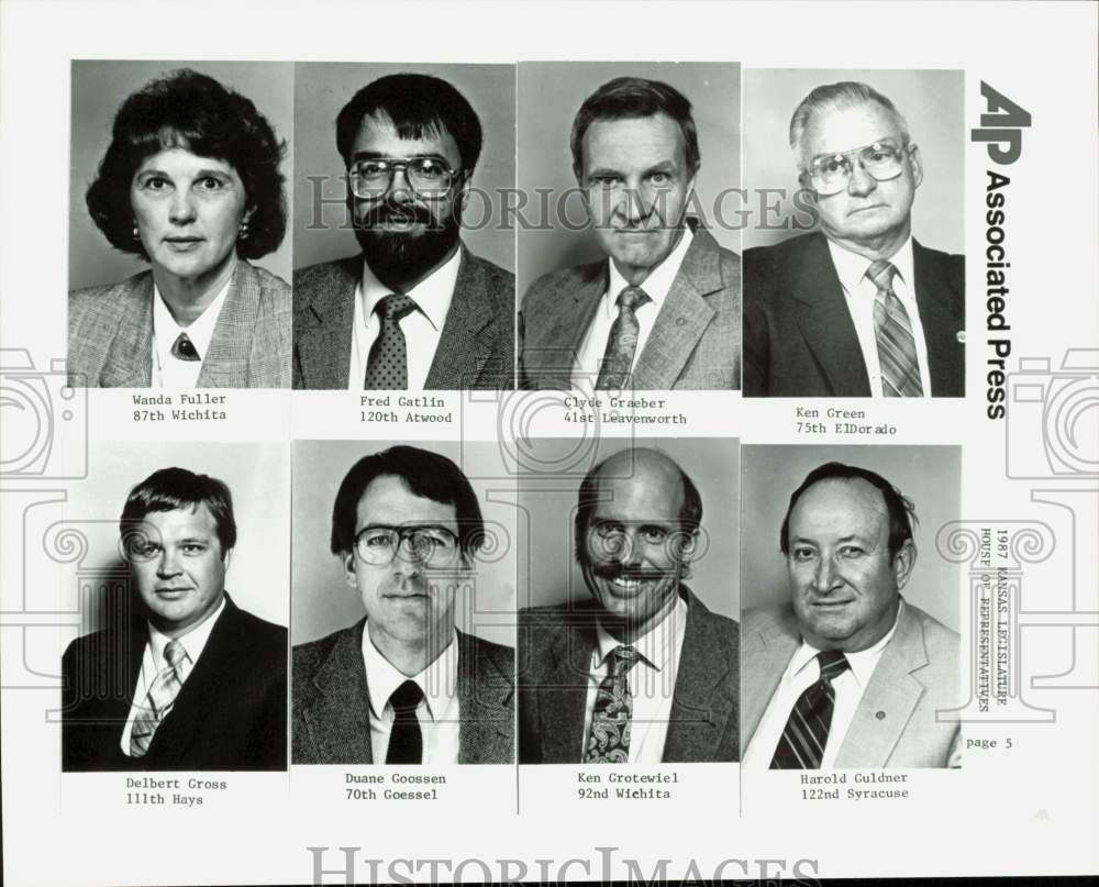 1987 Press Photo Members of the Kansas Legislature House of Representatives- Historic Images