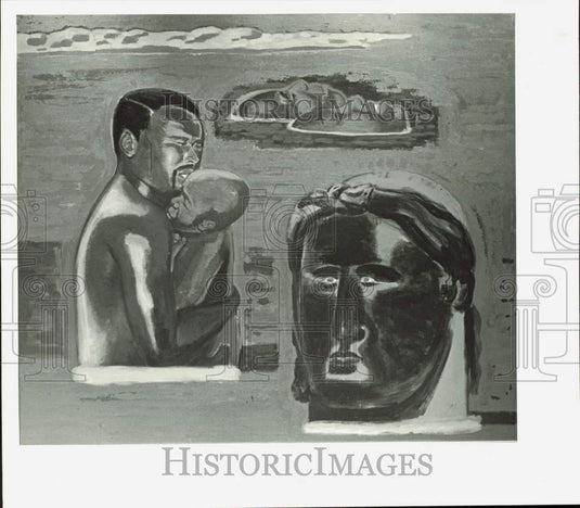 1986 Press Photo "Gift of Five" by Robert Landry at Galerie Simonne Stern- Historic Images