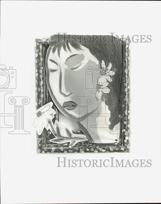 1987 Press Photo "The Yellow Flower" painting by Malaika Favorite - lra93482- Historic Images