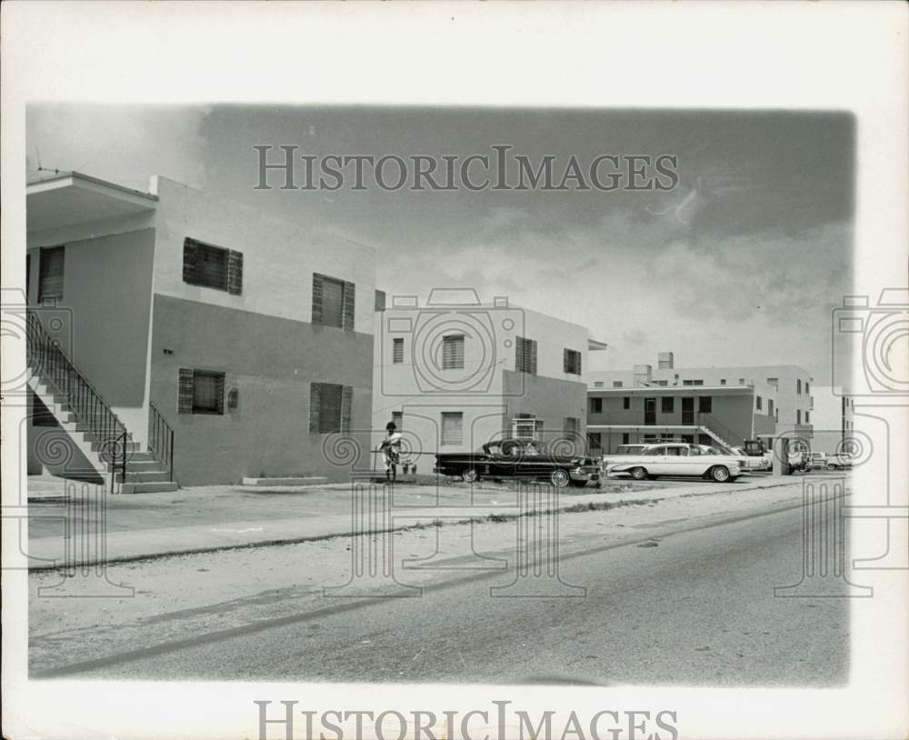 1967 Press Photo General view of concrete houses at NW 61st in Liberty City- Historic Images