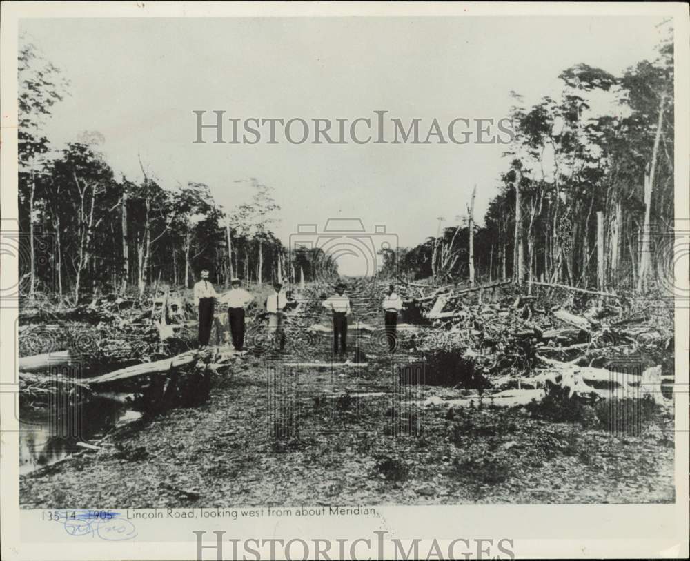 1914 Press Photo View of construction of Lincoln Road by Carl Fisher - lra94931- Historic Images