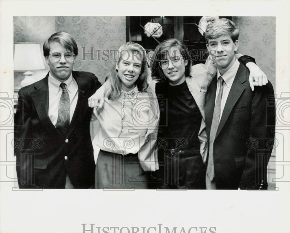 1991 Press Photo The Kellett quads at the &quot;Women In Film&quot; luncheon - lra96344- Historic Images