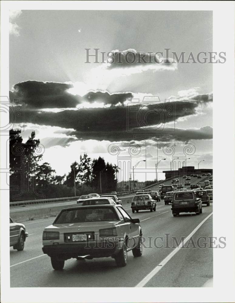 1985 Press Photo Light traffic at 636 and 72 Avenue on Dolphin Expressway- Historic Images