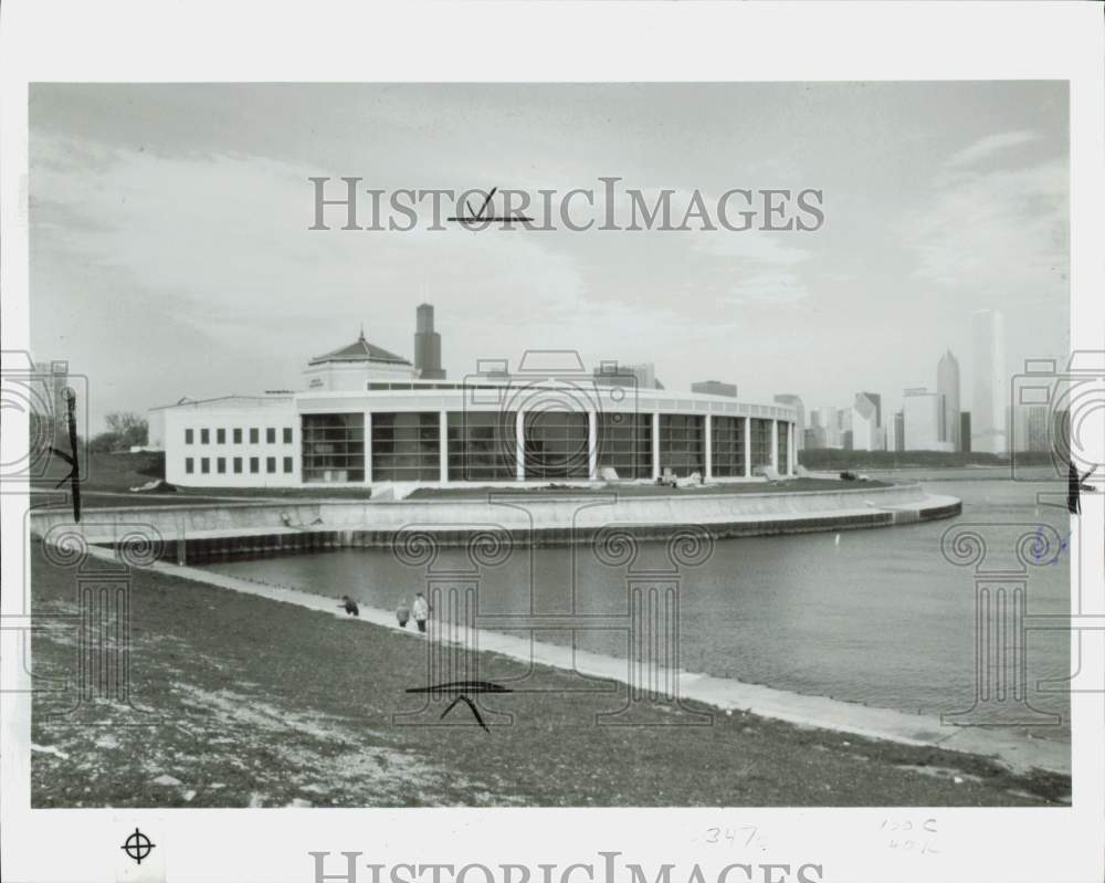 1991 Press Photo General view of Chicago&#39;s Shedd oceanarium by Lake Michigan- Historic Images