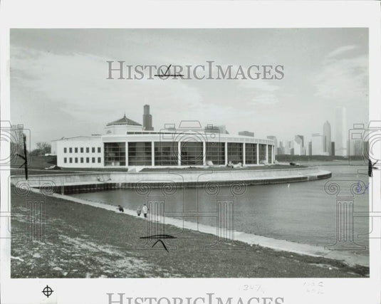 1991 Press Photo General view of Chicago's Shedd oceanarium by Lake Michigan- Historic Images