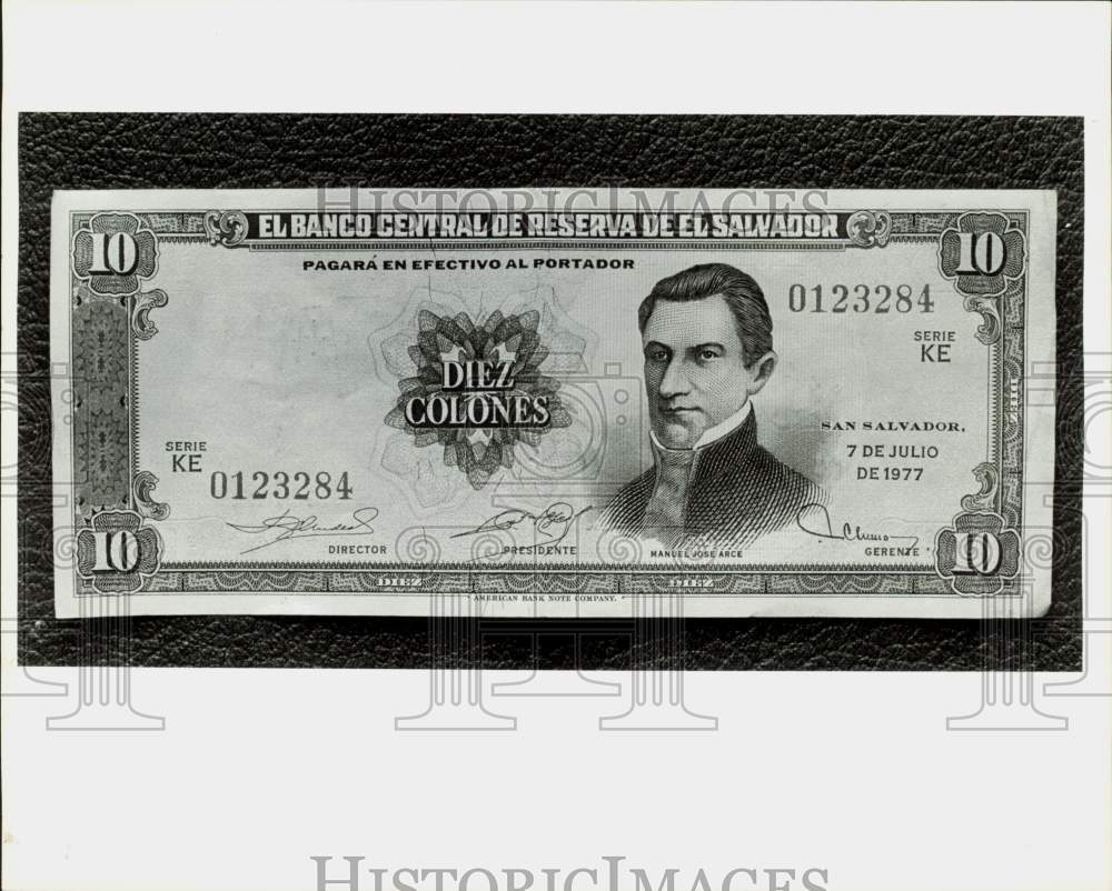 Press Photo El Salvador banknote - lra97545- Historic Images