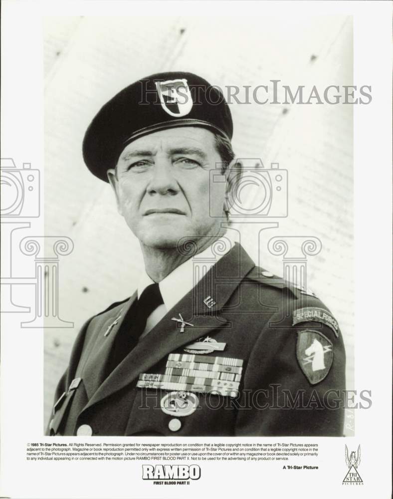 1985 Press Photo Actor John Crenna stars in &quot;Rambo: First Blood Part II&quot;- Historic Images