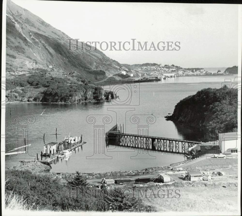 1966 Press Photo Serene view of the city of Kodiak in Alaska - lrb05581- Historic Images