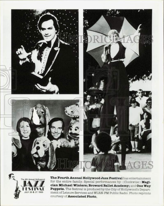 1986 Press Photo Entertainers at the Fourth Annual Hollywood Jazz Festival- Historic Images