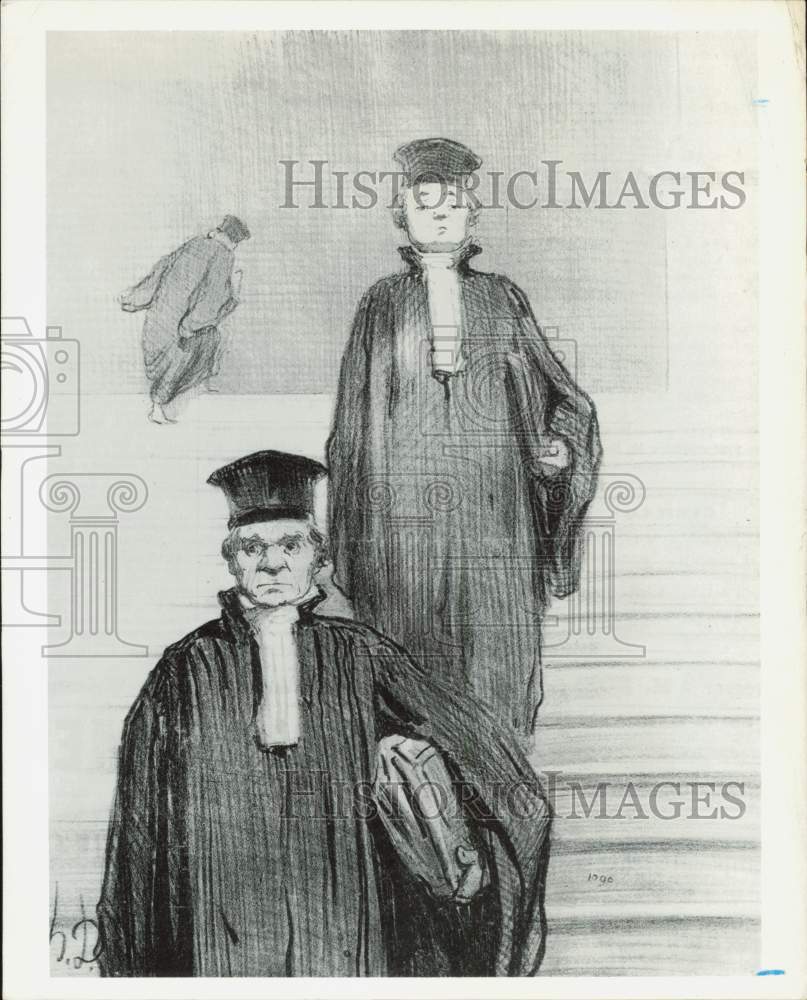 Press Photo &quot;Grand Escalier&quot; Lithograph by Honore Daumier (1808-1879)- Historic Images