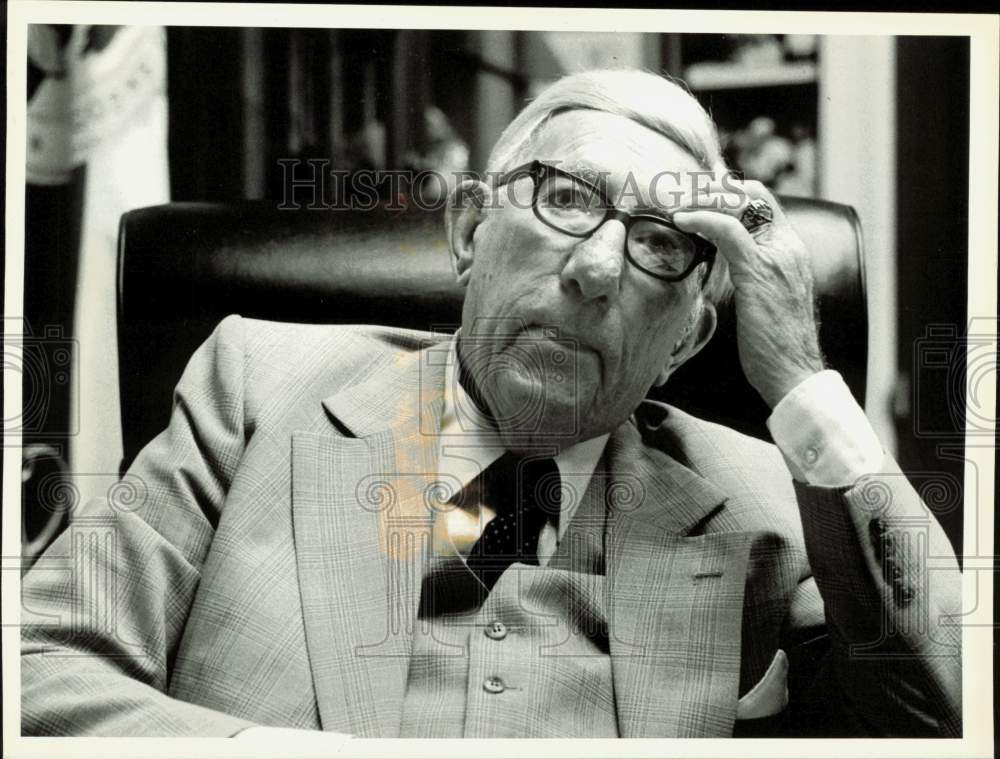 1980 Press Photo Congressman Claude D. Pepper in his Washington office- Historic Images