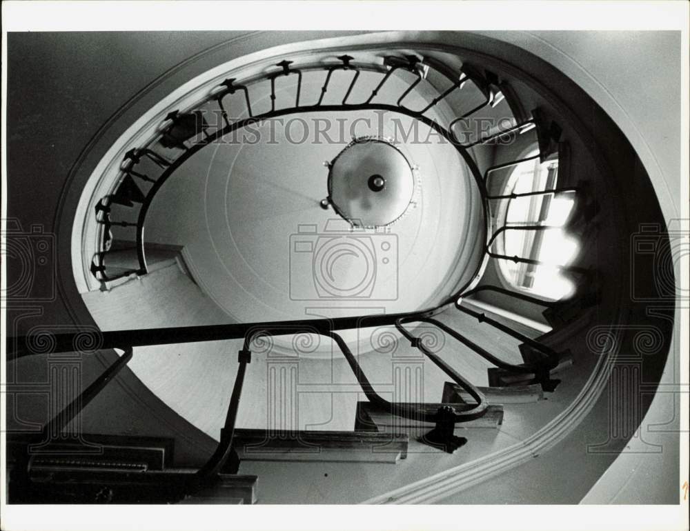 1985 Press Photo Rospigliosi Spiral Staircase at a Home in Miami, Florida- Historic Images