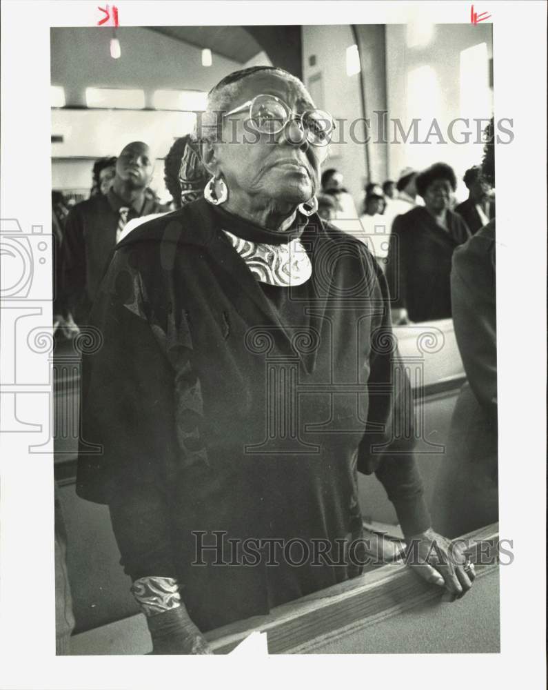 1988 Press Photo Selma Burke at Miami Bethany Seventh Day Adventist Church, FL- Historic Images