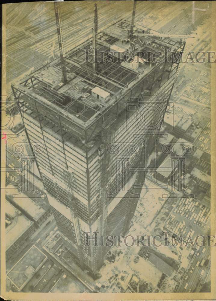 1966 Press Photo &quot;Topping off&quot; ceremony at new Toronto-Dominion Centre, Canada- Historic Images