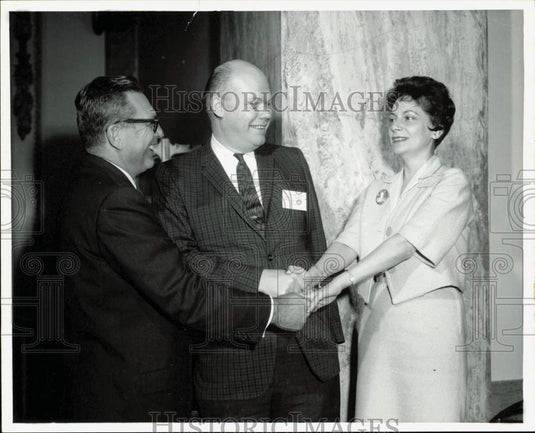 1962 Press Photo Mrs. James Power & Drs. J. Scott Butterworth & James V. Warren- Historic Images