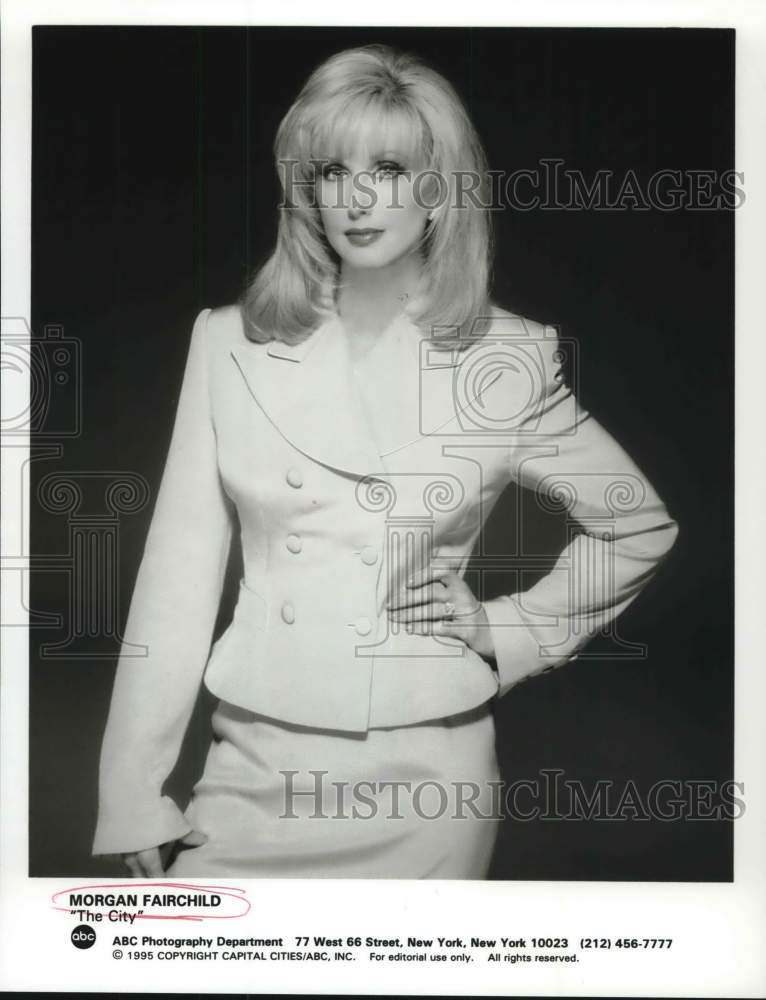 1995 Press Photo Morgan Fairchild in ABC &quot;The City&quot; - lrp07228- Historic Images