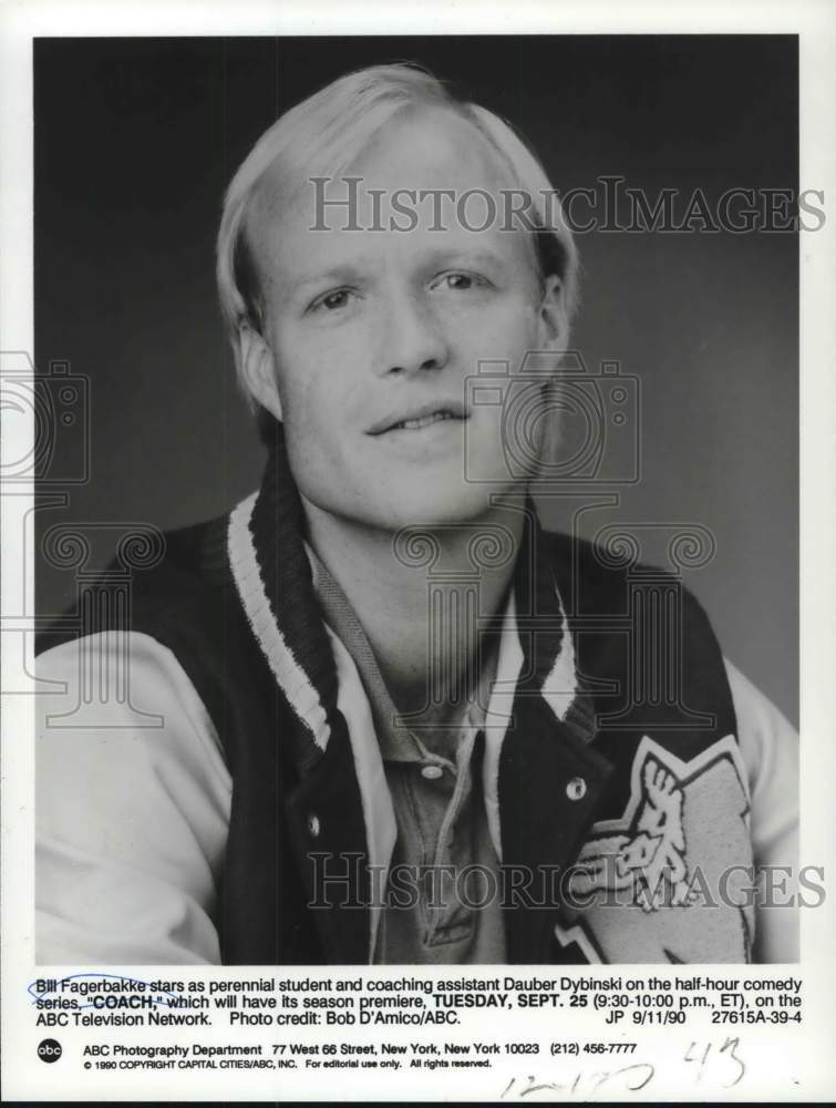 1990 Press Photo Bill Fagerbakke stars in the TV comedy &quot;Coach&quot; on ABC- Historic Images