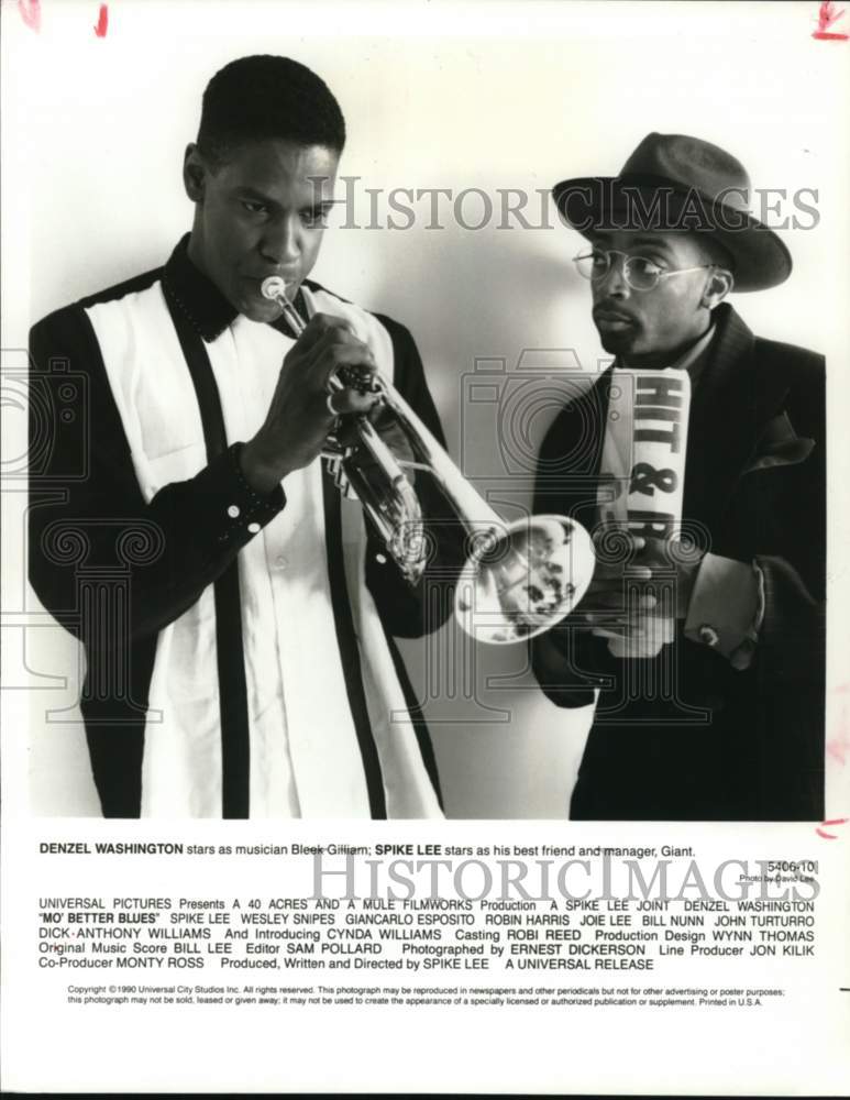 1990 Press Photo Denzel Washington and Spike Lee star in &quot;Mo&#39; Better Blues&quot;- Historic Images