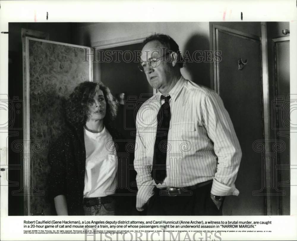 1990 Press Photo Actor Gene Hackman and Anne Archer star in &quot;Narrow Margin&quot;- Historic Images