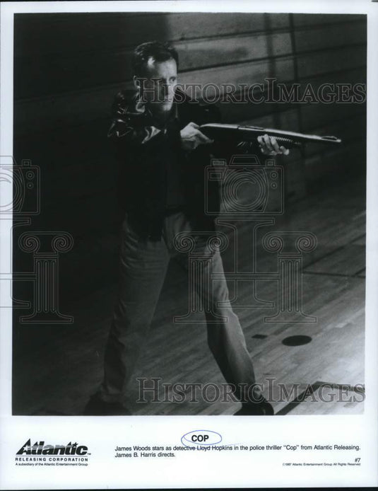 1987 Press Photo James Woods as detective Lloyd Hopkins in "Cop" - lrp33966- Historic Images