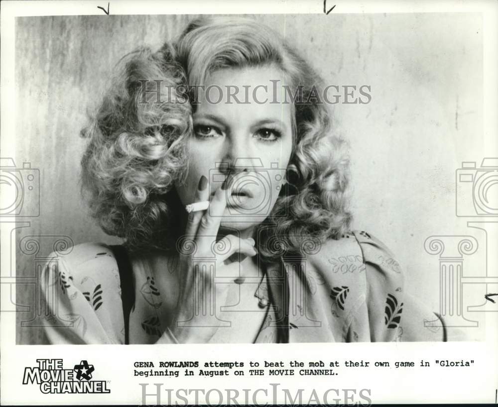 Press Photo Gena Rowlands in a scene from &quot;Gloria,&quot; on The Movie Channel.- Historic Images