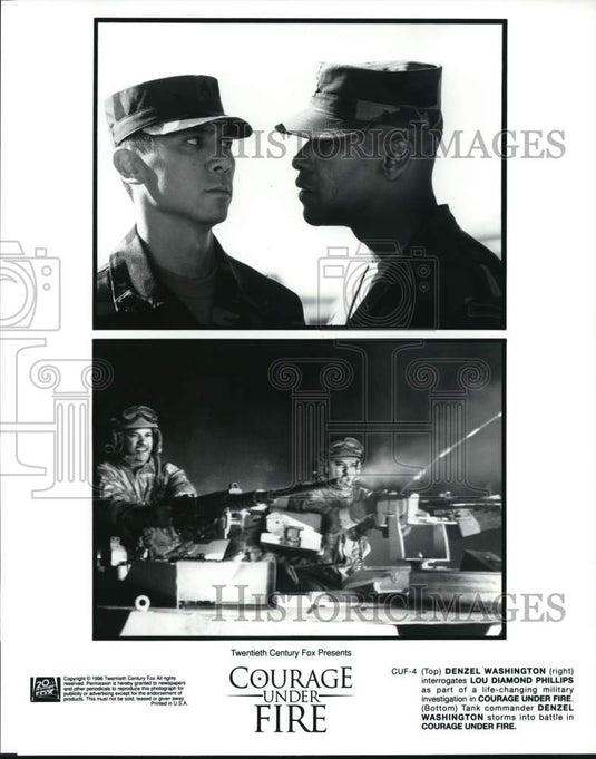 1996 Press Photo Denzel Washington & Lou Diamond Phillips in Courage Under Fire.- Historic Images