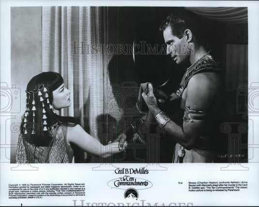 1956 Press Photo Charlton Heston and Anne Baxter in 