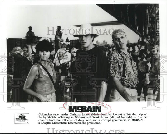 Press Photo Maria Conchita Alonzo and co stars in "McBain" - lrp46362- Historic Images