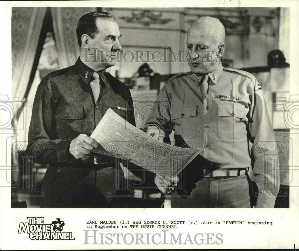 1981 Press Photo Karl Malden and George C. Scott star in the film &quot;Patton&quot;- Historic Images