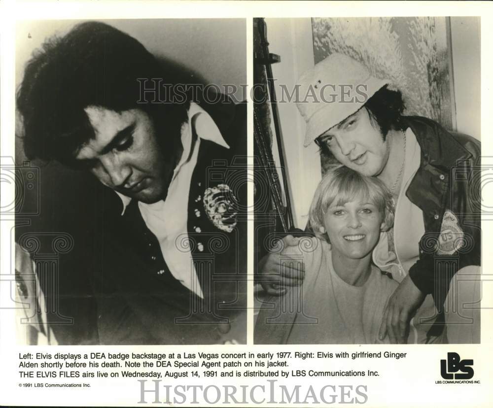 1991 Press Photo Elvis Presley and girlfriend featured on &quot;The Elvis Files&quot;- Historic Images