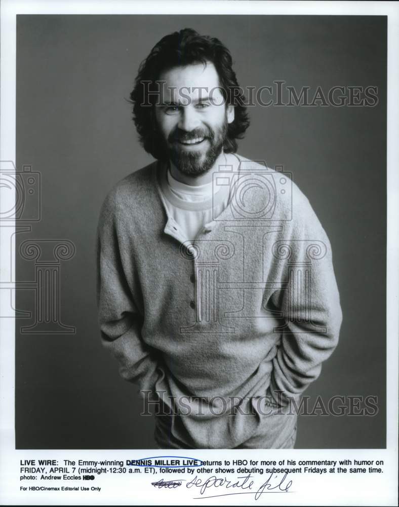 1995 Press Photo Comedian Dennis Miller on &quot;Dennis Miller Live&quot; - lrp49237- Historic Images