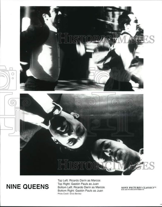 2001 Press Photo Ricardo Darin and Gaston Pauls star in "Nine Queens"- Historic Images
