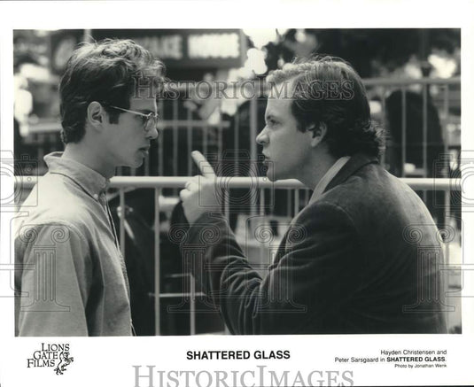 Press Photo Hayden Christensen and Peter Sarsgaard in Shattered Glass- Historic Images